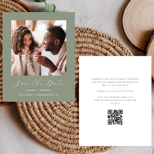Lámina Foto mínima de presupuesto QR Sage Green Guardar l