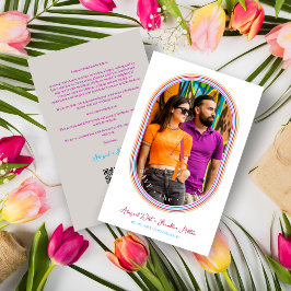 Lámina Foto Minimalista de Oval moderno, Boda divertida p