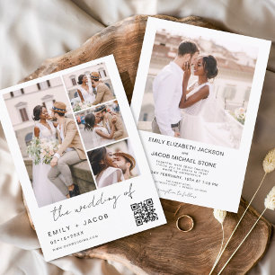 Lámina Foto Minimalista de presupuesto Código QR Boda bla