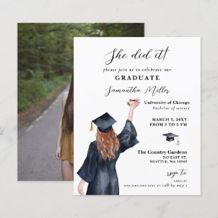 Lámina Foto Minimalista De Presupuesto Que Ella Se Graduó