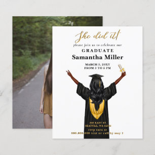 Lámina Foto Minimalista De Presupuesto Que Ella Se Graduó