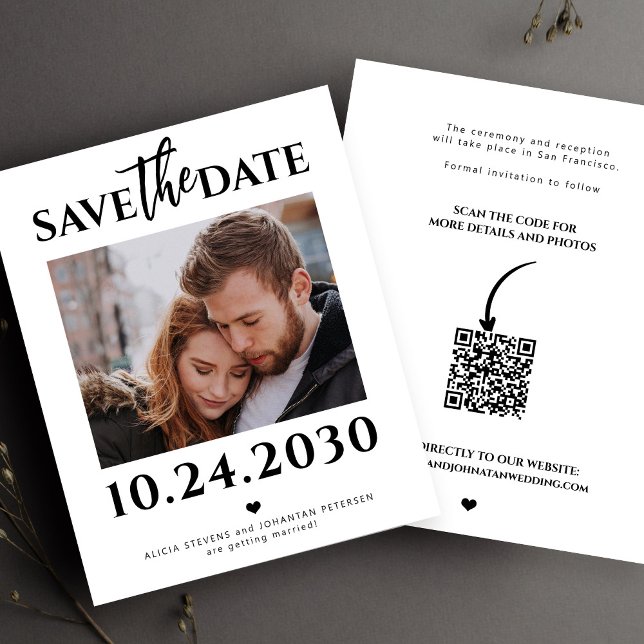 Lámina Foto moderna de presupuesto boda código QR guardar (Subido por el creador)