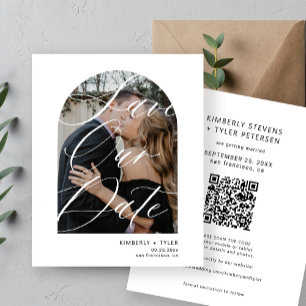 Lámina Foto moderna de presupuesto Boda QR CÓDIGO ahorrar
