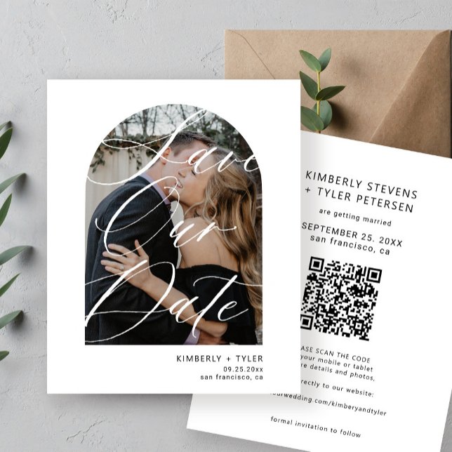 Lámina Foto moderna de presupuesto Boda QR CÓDIGO ahorrar (Subido por el creador)