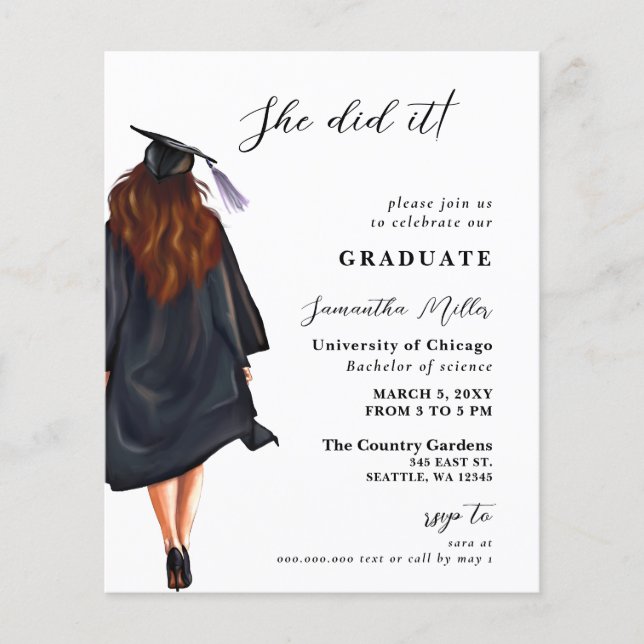 Lámina Foto Moderna De Presupuesto Que Invitó A La Gradua (Anverso)