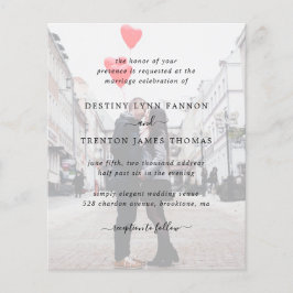 Lámina Foto moderna Invitación a matrimonio simple con pr