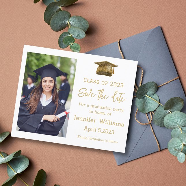 Lámina foto moderna salve la invitación de graduación de  (Subido por el creador)