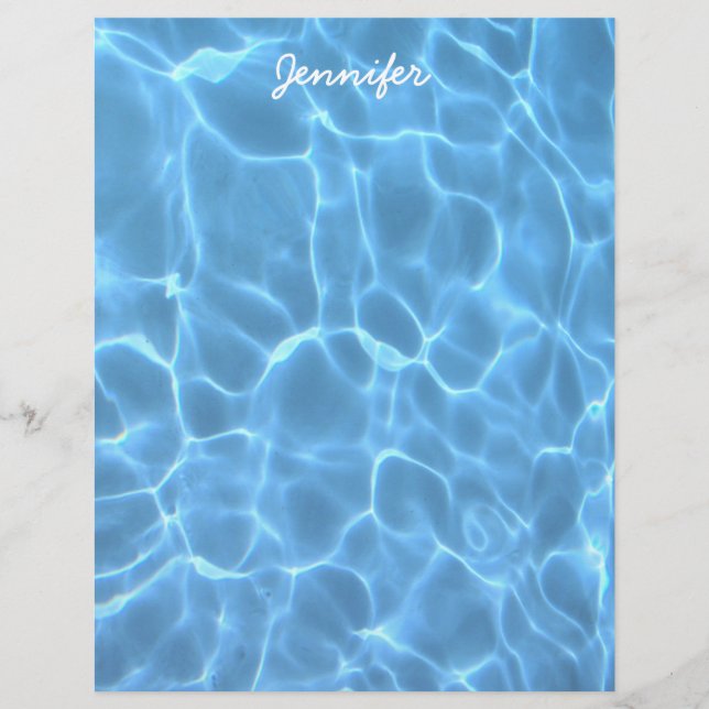 Lámina Foto personalizada de agua de la piscina azul Aqua (Anverso)