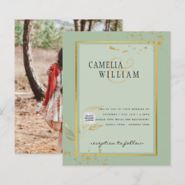 Lámina FOTO PRESUPUESTARIA Boda Invitar CÓDIGO QR Rsvp Ve