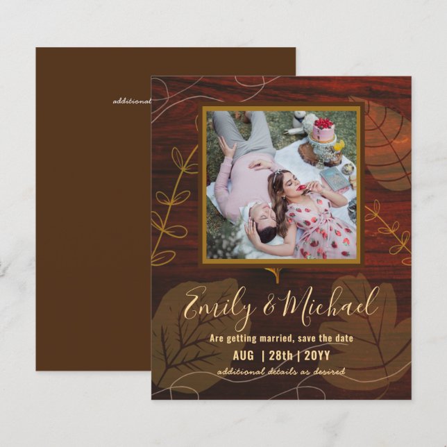 Lámina FOTO PRESUPUESTARIA Boda SAVE THE FECES Boho Resum (Anverso / Reverso)