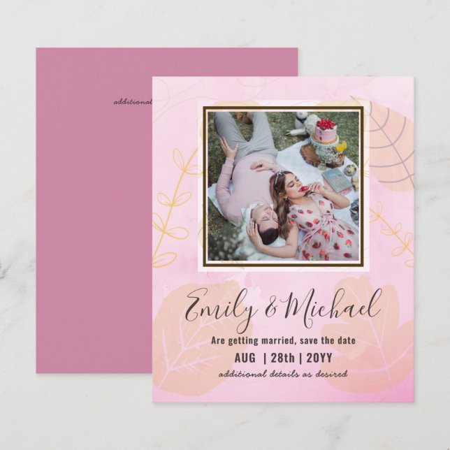 Lámina FOTO PRESUPUESTARIA Boda SAVE THE FECES Boho Resum (Anverso / Reverso)