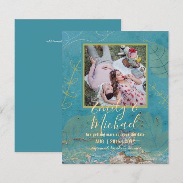 Lámina FOTO PRESUPUESTARIA Boda SAVE THE FECES Boho Resum (Anverso / Reverso)