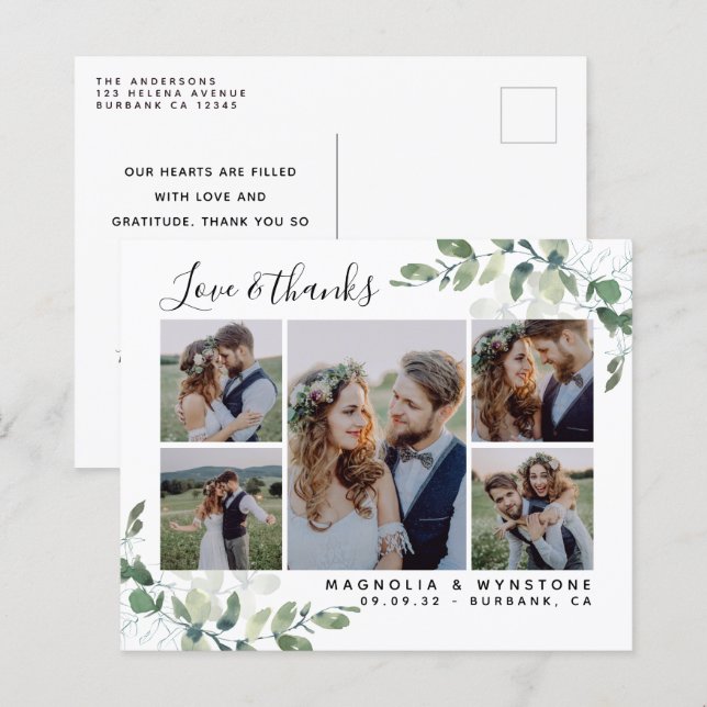 Lámina Foto presupuestaria Eucalyptus Boda Gracias Postca (Anverso / Reverso)