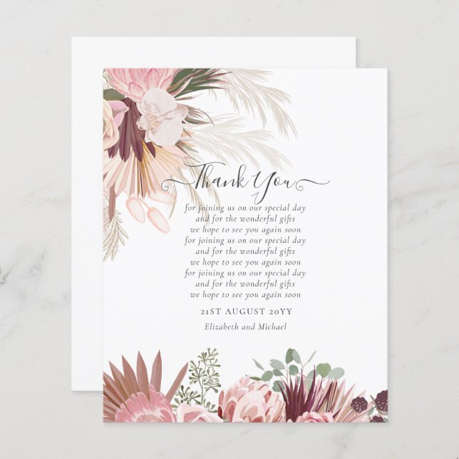 Lámina Foto PRESUPUESTARIA Gracias Boda de Grasa Card Pam (Anverso / Reverso)