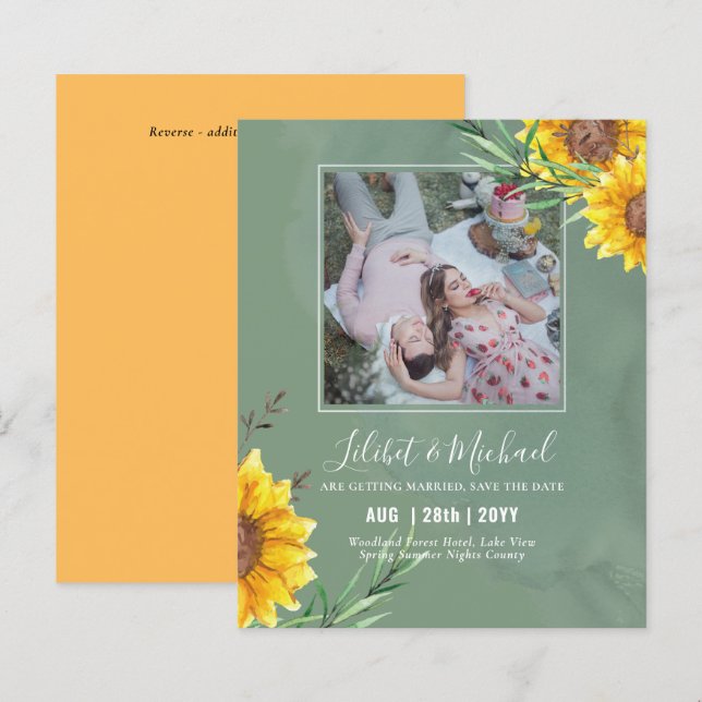 Lámina Foto PRESUPUESTARIA Guardar fecha o girasol ruso B (Anverso / Reverso)