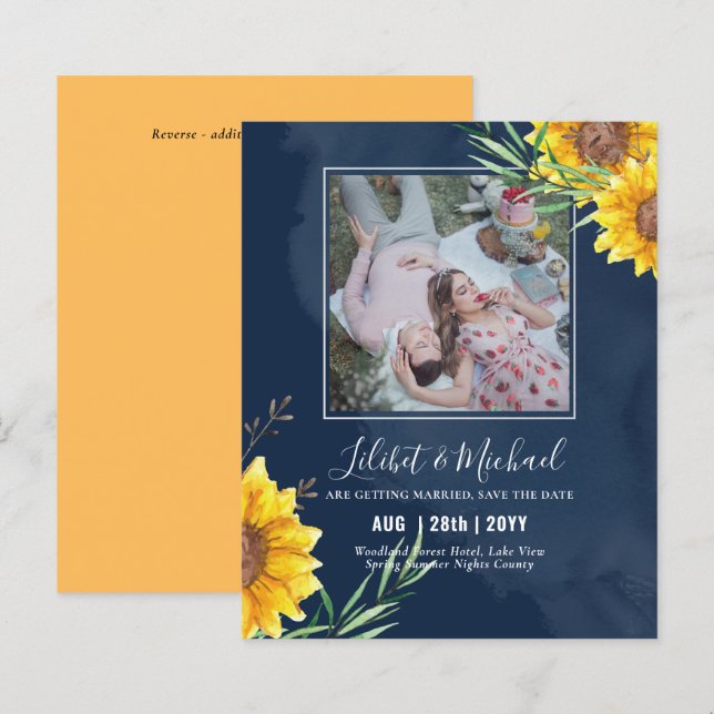 Lámina Foto PRESUPUESTARIA Guardar fecha o girasol ruso B (Anverso / Reverso)