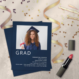 Lámina Foto presupuestaria Invitación a graduación azul d