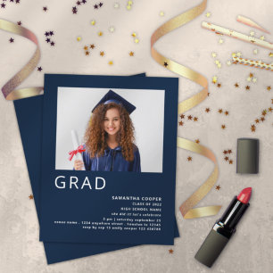 Lámina Foto presupuestaria Invitación a graduación azul d