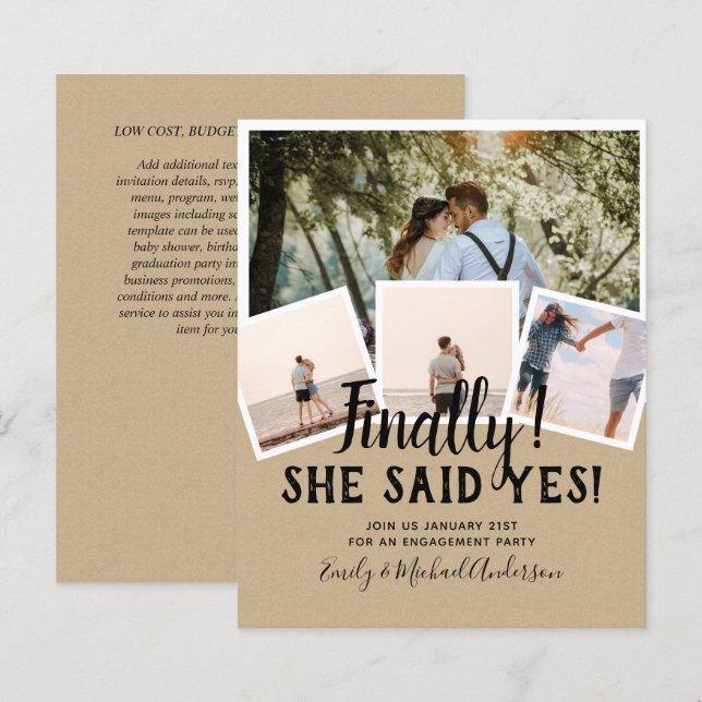 Lámina FOTO PRESUPUESTARIA Invitación INVITA A LA boda (Anverso / Reverso)