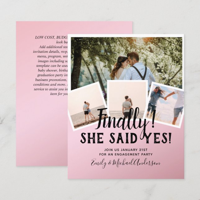 Lámina FOTO PRESUPUESTARIA Invitación INVITA A LA boda (Anverso / Reverso)