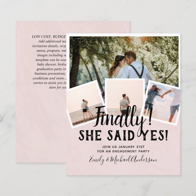 Lámina FOTO PRESUPUESTARIA Invitación INVITA A LA boda (Anverso / Reverso)