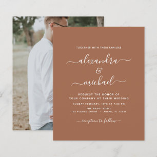Lámina Foto presupuestaria Terra Cotta Boho Boda Simple
