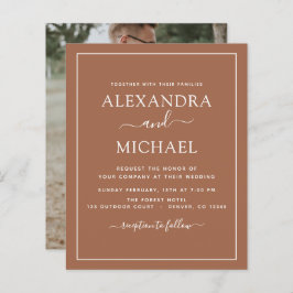 Lámina Foto presupuestaria Terracotta Boho Boda simple