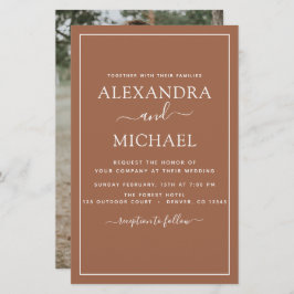 Lámina Foto presupuestaria Terracotta Boho Boda simple