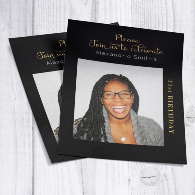 Lámina Foto presupuesto 21ª invitación de cumpleaños Oro  (Subido por el creador)