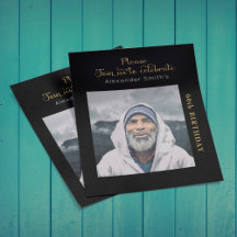 Foto Presupuesto 60 Invitación a cumpleaños Oro Ne