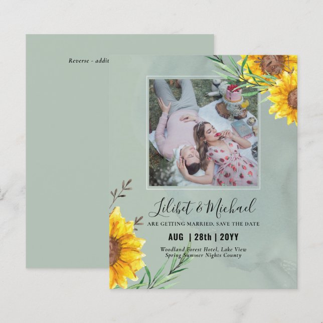 Lámina Foto PRESUPUESTO Guardar fecha o boda Invitar gira (Anverso / Reverso)