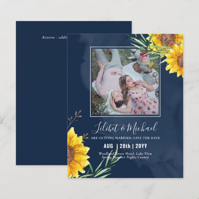 Lámina Foto PRESUPUESTO Guardar fecha o boda Invitar gira (Anverso / Reverso)