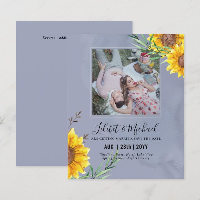 Lámina Foto PRESUPUESTO Guardar fecha o boda Invitar gira (Anverso / Reverso)