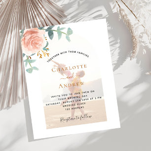Lámina Foto rosa de fotografía floral invitación a la bod