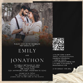 Lámina Foto simple presupuesto Boda de código QR Invitaci