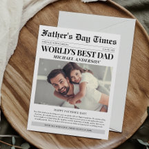 Foto única de un periódico, feliz día del padre