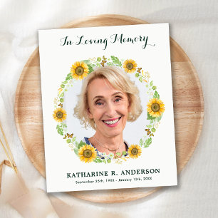 Lámina Fotografía de Foco de Girasol Funeral Presupuestar