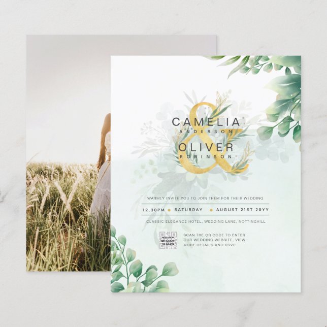 Lámina FOTOGRAFÍA DE Vegetación PRESUPUESTARIA Invitación (Anverso / Reverso)