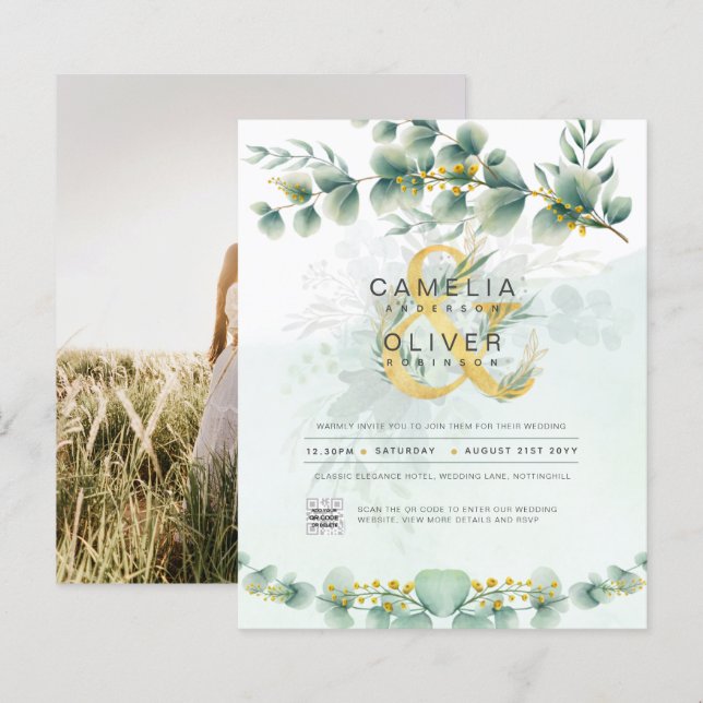 Lámina FOTOGRAFÍA DE Vegetación PRESUPUESTARIA Invitación (Anverso / Reverso)