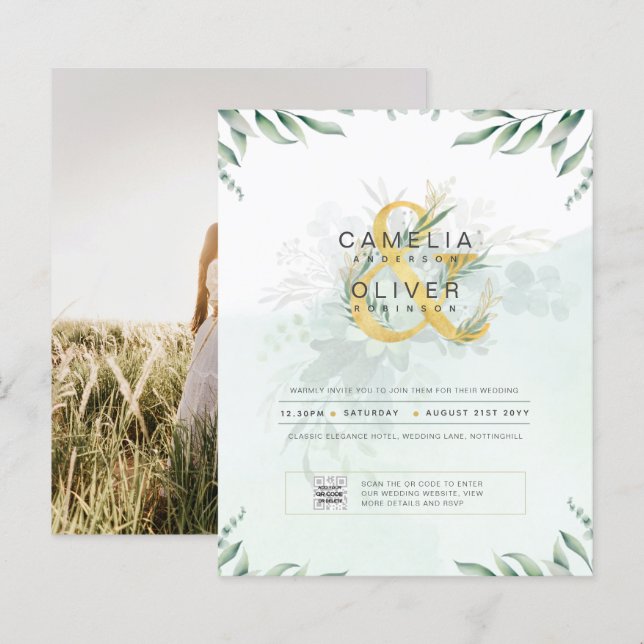 Lámina FOTOGRAFÍA DE Vegetación PRESUPUESTARIA Invitación (Anverso / Reverso)