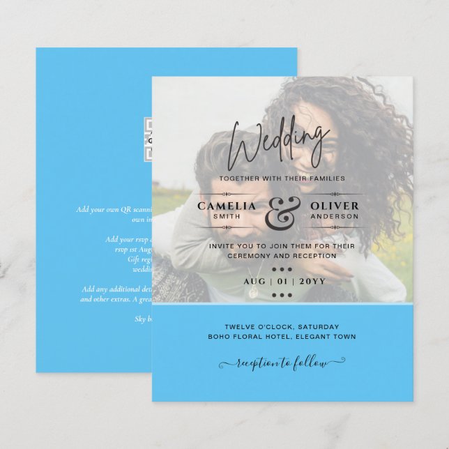 Lámina FOTOGRAFÍA INVITACIÓN Presupuesto Sobreposición Te (Anverso / Reverso)