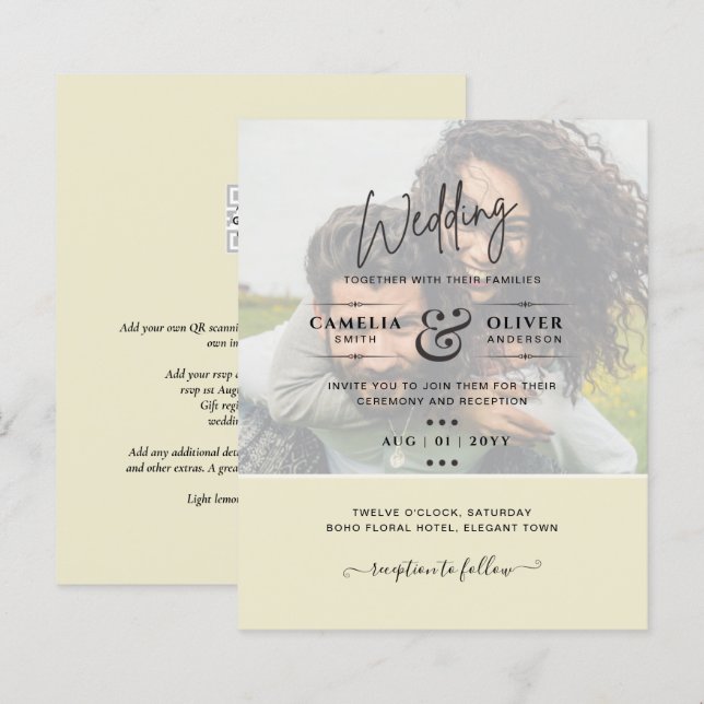 Lámina FOTOGRAFÍA INVITACIÓN Presupuesto Sobreposición Te (Anverso / Reverso)