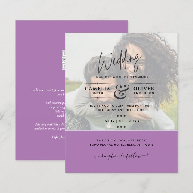 Lámina FOTOGRAFÍA INVITACIÓN Presupuesto Sobreposición Te (Anverso / Reverso)
