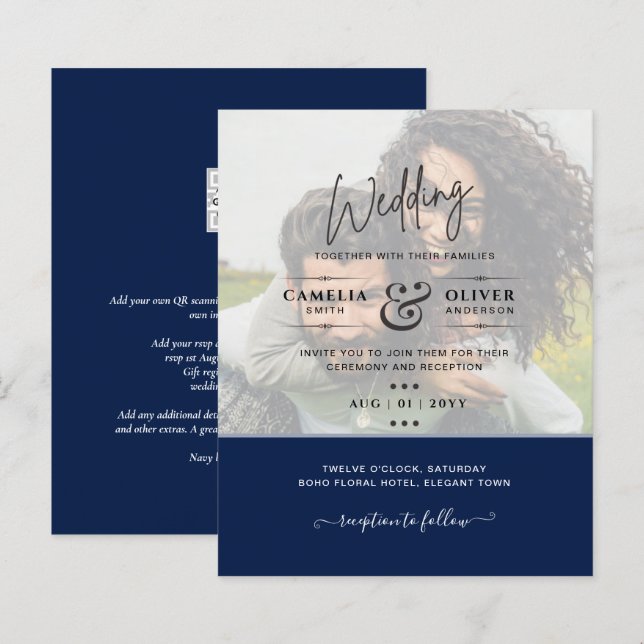 Lámina FOTOGRAFÍA INVITACIÓN Presupuesto Sobreposición Te (Anverso / Reverso)