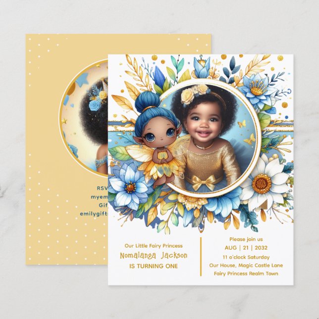 Lámina Fotos cumpleaños de la pequeña princesa africana d (Anverso / Reverso)
