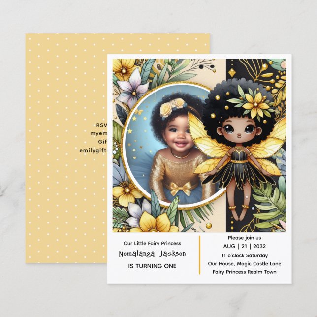 Lámina Fotos cumpleaños de la pequeña princesa africana d (Anverso / Reverso)