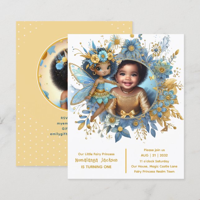Lámina Fotos cumpleaños de la pequeña princesa africana d (Anverso / Reverso)