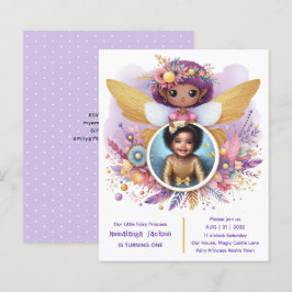 Lámina Fotos Cumpleaños Little Black Fairy African Purple