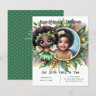 Lámina Fotos Cumpleaños Little Black Fairy Green Gold