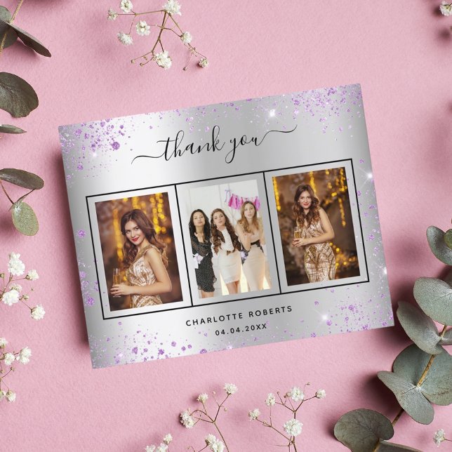 Lámina Fotos de agradecimiento de cumpleaños de plata púr (Subido por el creador)